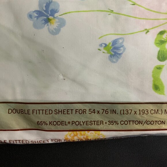 Vtg Springmaid Wondercale Floral Full Fitted Double Bed Sheet New 54x76 - Picture 2 of 4